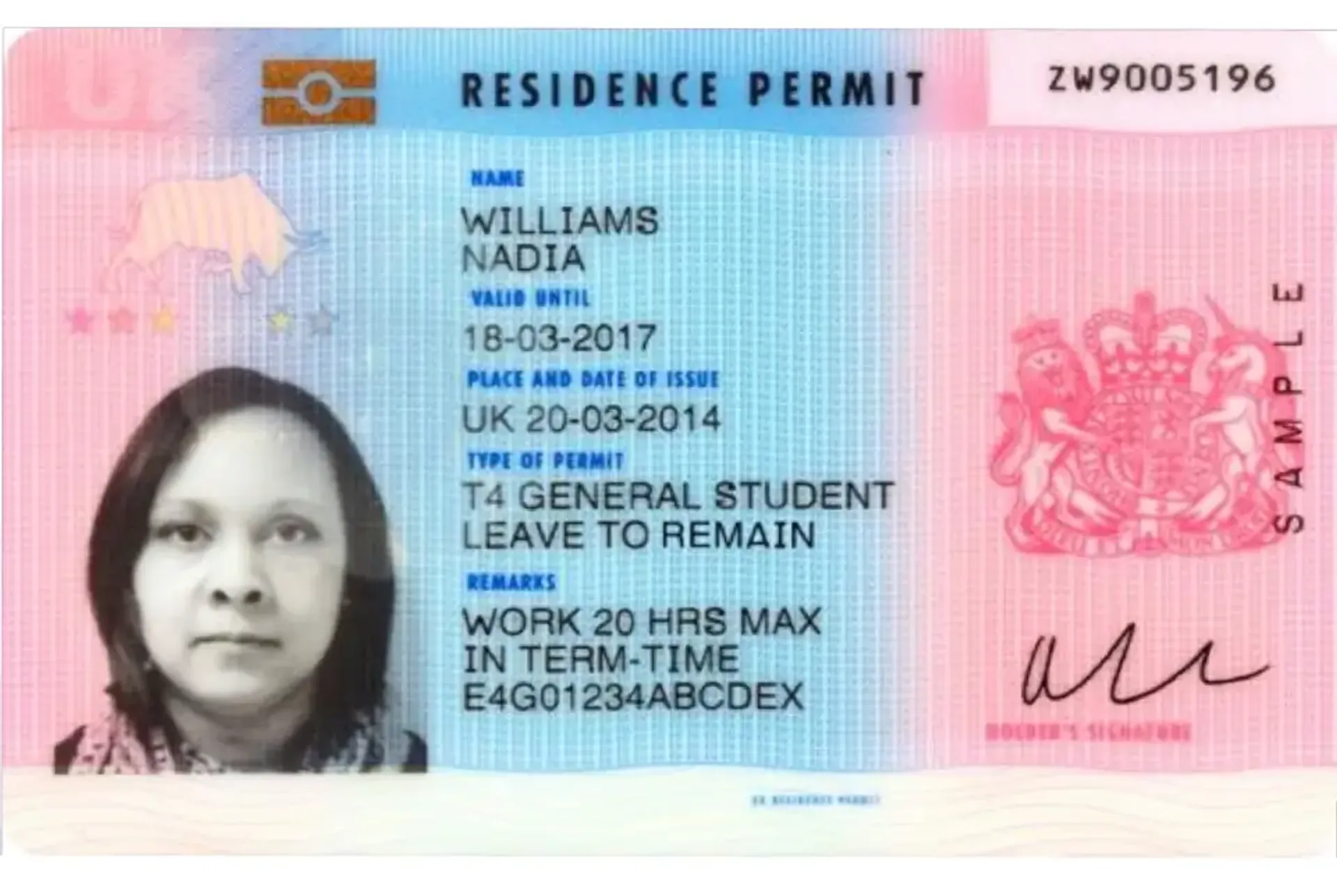 UK Residence Card Photo