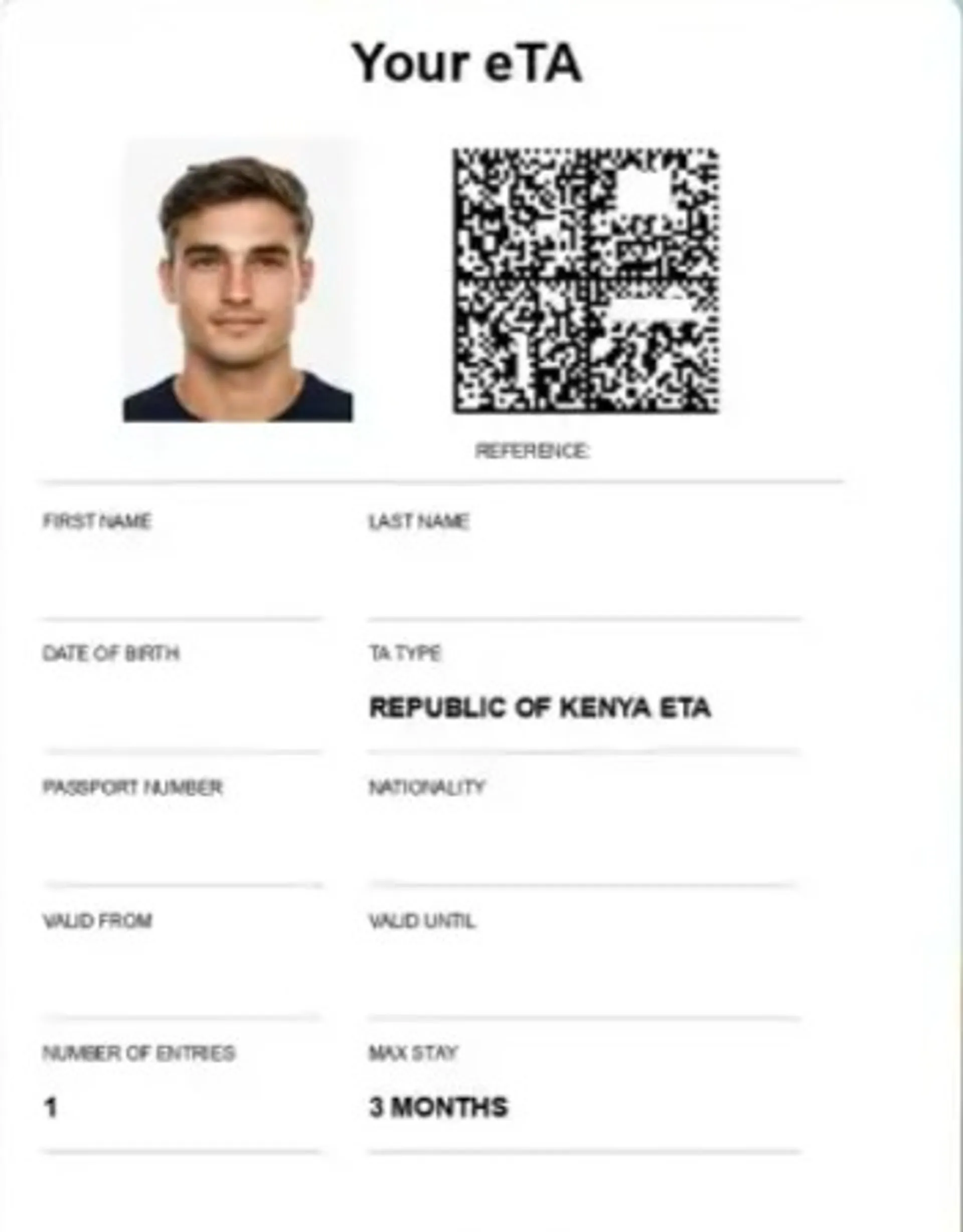 Visum-Foto für Kenia