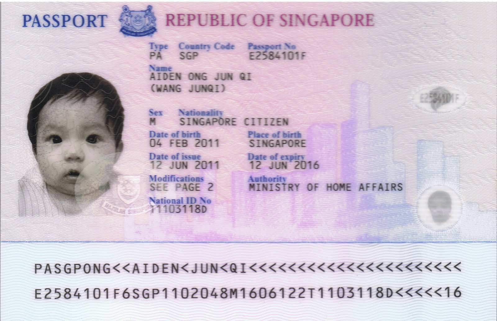 Singaporean Baby Passport Photo