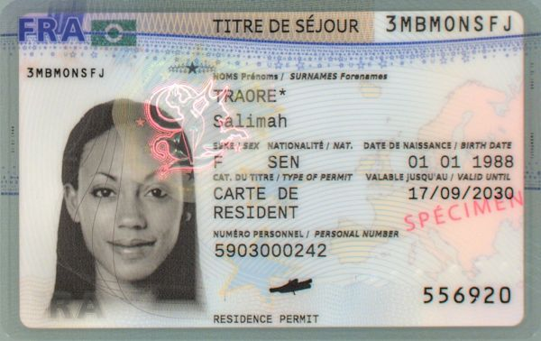 Carte de séjour photo