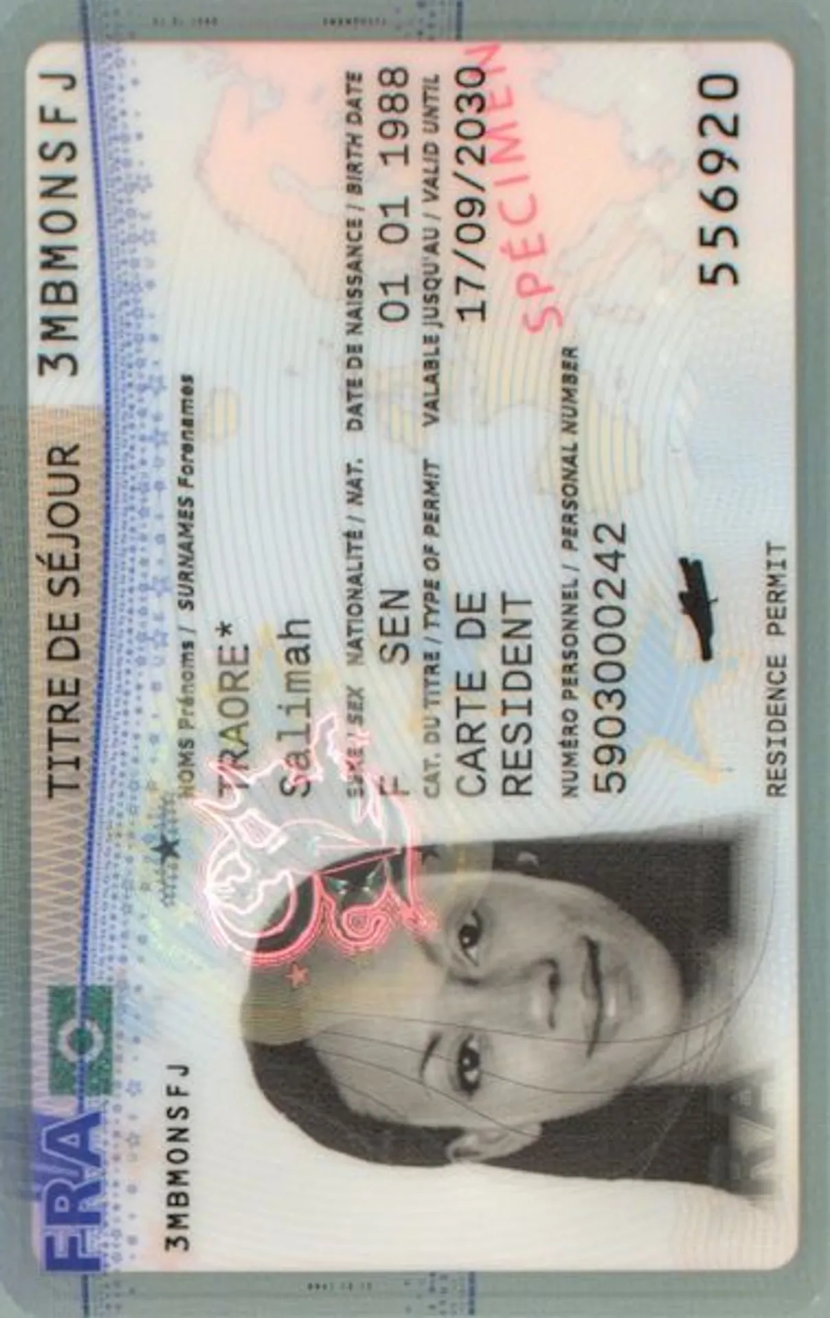 Carte de séjour photo