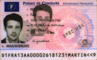 Photo pour permis de conduire français