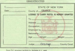 New York Gun License Photo