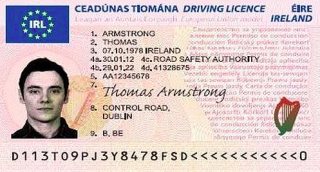 Irish Driving Licence Photo