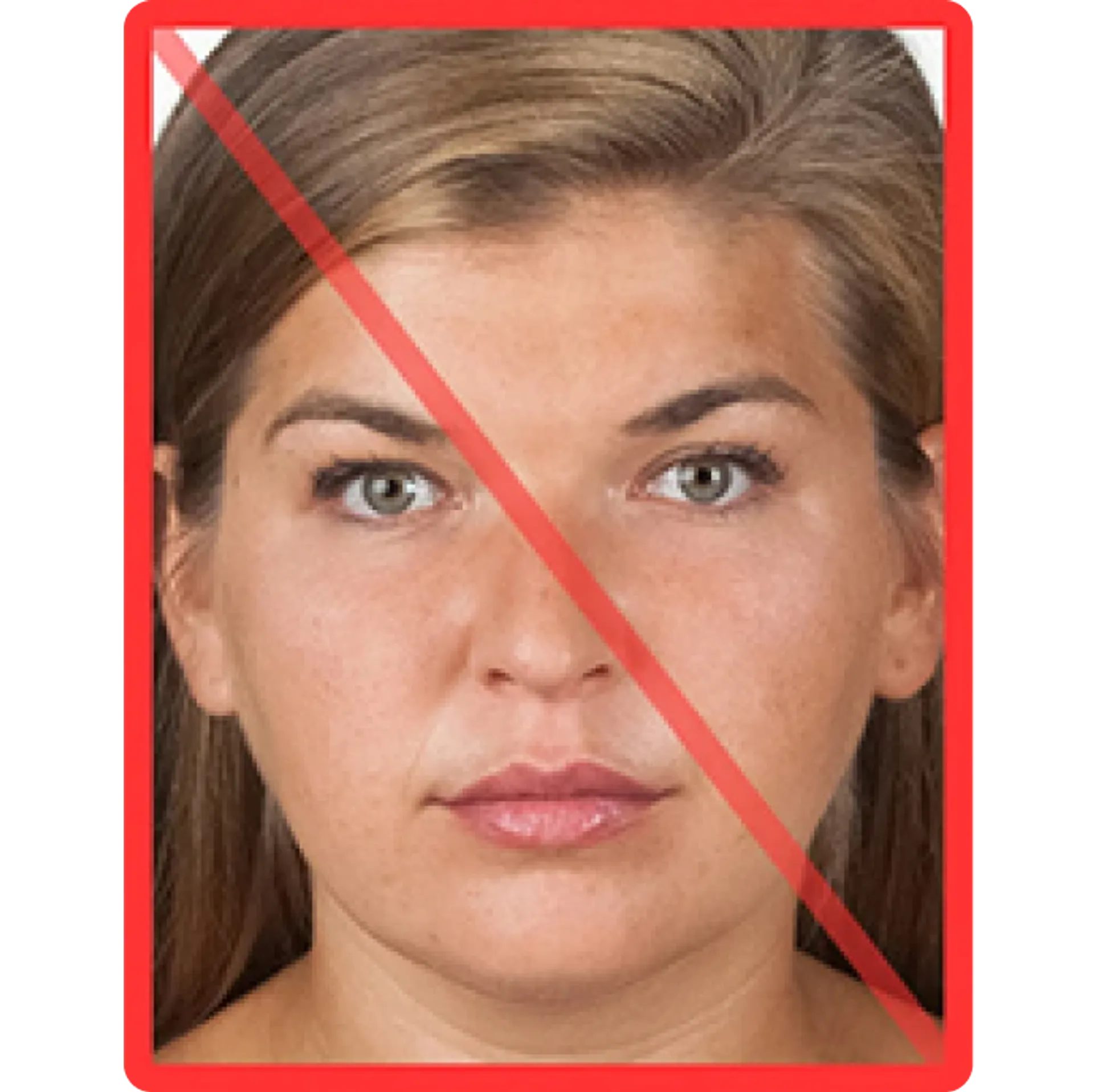 Nieprawidłowe wykadrowanie twarzy na zdjęciu do paszportu